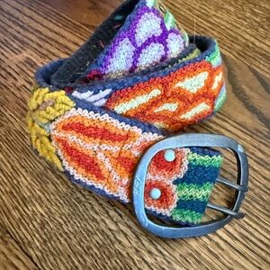 Jenny Krauss floral embroidered wool belt